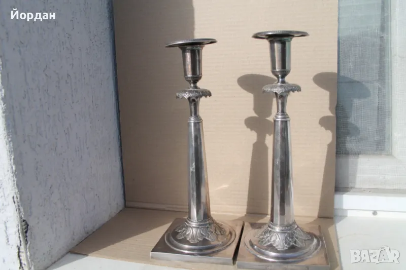 Сребърни свещници, снимка 1