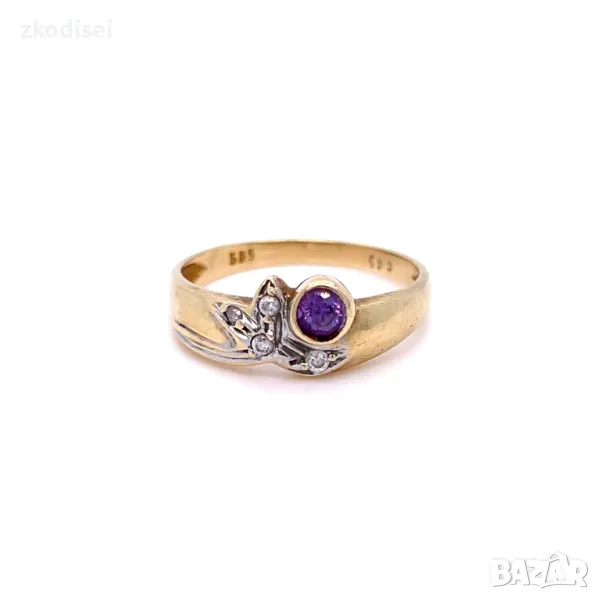 Златен дамски пръстен 2,01гр. размер:53 14кр. проба:585 модел:31684-2, снимка 1