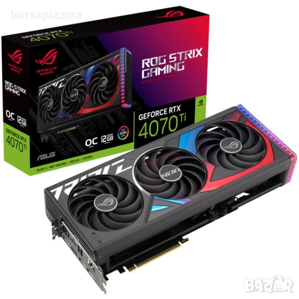 Видео карта ASUS GeForce RTX 4070 Ti ROG Strix O12G, 12288 MB GDDR6X, снимка 1