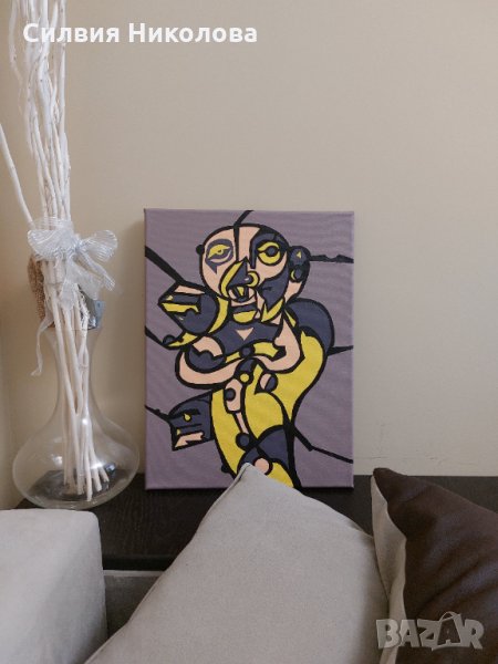 Картина Кубизъм Акрилни Бои, снимка 1