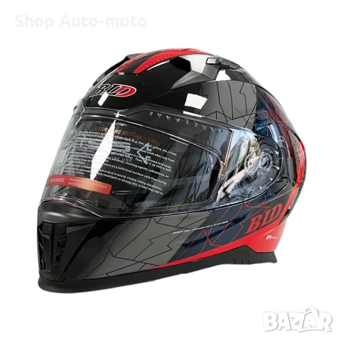 Мото каска Automat, Двоен визьор, S, M, L и XL размер, M69, Черен/червен, снимка 6 - Аксесоари и консумативи - 50673205