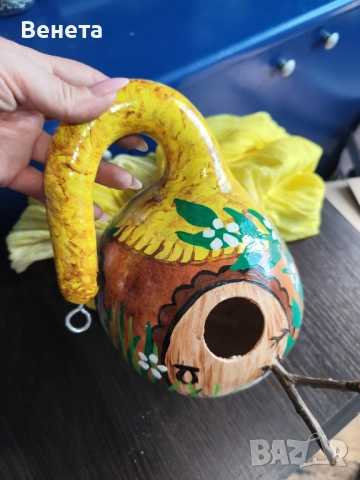 Къщички за птички🐦❤️🐤 от кратунки-Handmade, снимка 3 - Декорация за дома - 52606829