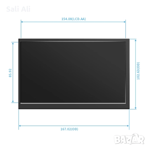 7" IPS Дисплей Тъчскрийн HDMI за Raspberry Pi 4 5 PC Монитор + Кутия, снимка 4 - Монитори - 52735998