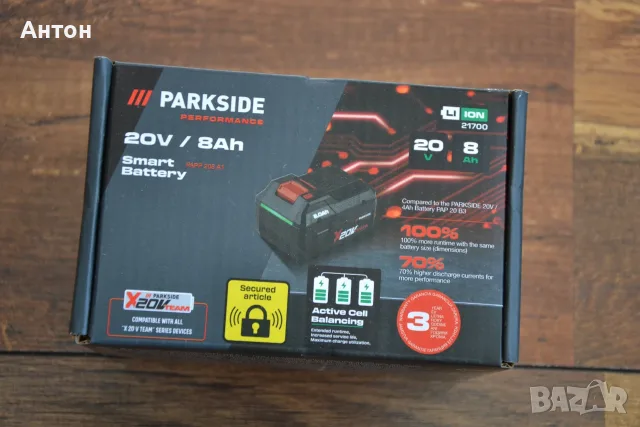 Нова батерия Parkside 8.0Ah, 20V (новия модел), снимка 2 - Винтоверти - 55987794