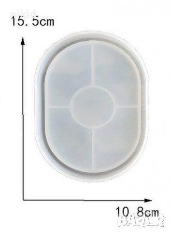 Широк Овал Елипс основа за купа плитка форма силиконов молд за шоколад смола гипс пепелник, снимка 2 - Форми - 36992303