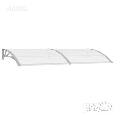 vidaXL Навес за врата сиво и прозрачно 240x80 см PC（SKU:144821, снимка 1 - Други стоки за дома - 44637692