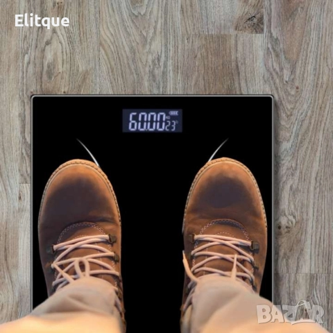 Кантар за тегло дигитален,батерии 2хААА, LCDекран, 180кг., черен, звезди, бял мрамор, снимка 6 - Друга електроника - 52843089