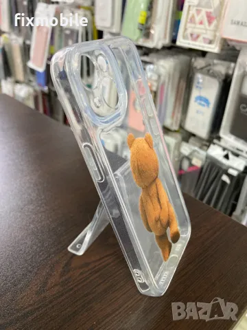 Apple iPhone 15 Прозрачен силиконов кейс/гръб с мече, снимка 2 - Калъфи, кейсове - 47939485