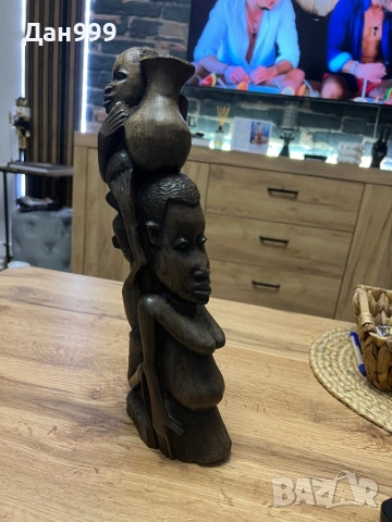 Интересна африканска статуетка от някакво много тежко дърво , снимка 5 - Статуетки - 53965741