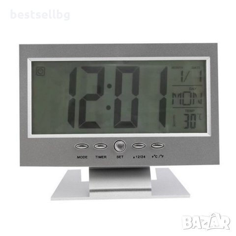 Електронен настолен светещ часовник дигитален термометър за стая бюро, снимка 4 - Други - 29181927
