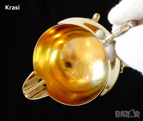  Посребрена бронзова каничка,сосиера, снимка 5 - Антикварни и старинни предмети - 29923070