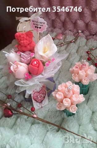Аранжировка за Свети Валентин , снимка 4 - Декорация за дома - 53283125