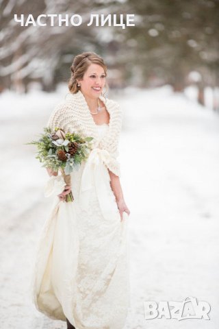 Сватбени Шалове Елегантни Дамски Шалове Бял шал Бели Шалове, снимка 5 - Сватбени аксесоари - 28773432