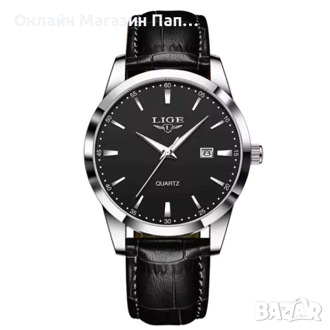 LIGE 89143 Дамски кварцов часовник с календар, водоустойчив, кожена каишка, снимка 10 - Дамски - 54053965