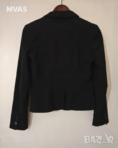 H&m Дамско черно вталено класическо сако XS S, снимка 2 - Сака - 49534279