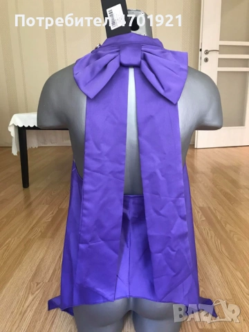 Лилав дамски топ с панделка на гърба, снимка 4 - Корсети, бюстиета, топове - 53137015