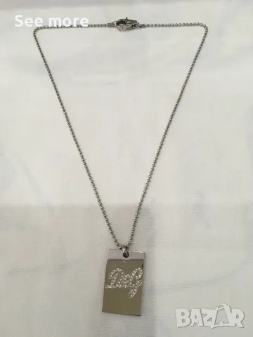 D&G Dolce & Gabbana Rhinestone Dog Tag колие унисекс, снимка 2 - Колиета, медальони, синджири - 56076259