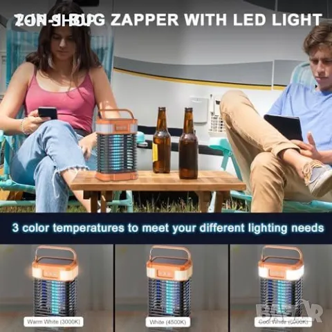 Нов Електрически убиец на комари и мухи с USB зарядно Лампа насекоми, снимка 8 - Други стоки за дома - 49804816