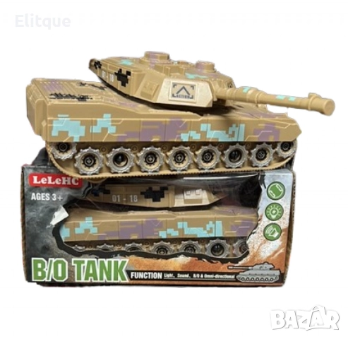 Боен танк с реалистични звуци и светлини