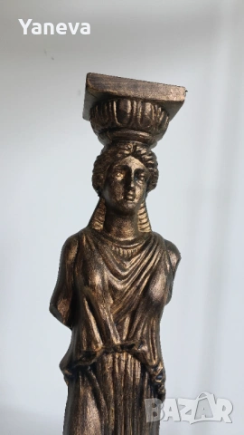 Vintage, метална статуетка на кариатида,  статуя на жена, снимка 2 - Статуетки - 53250783