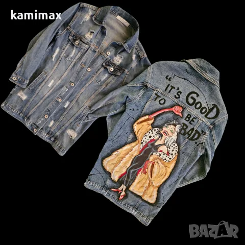 Дамско дънково яке размер XS/S , снимка 2 - Якета - 56215695