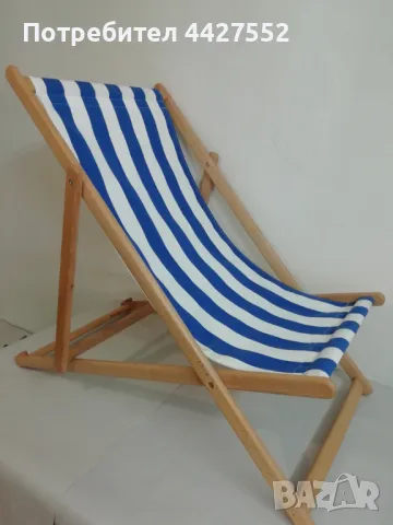 сгъваем буков шезлонг  синьо и зелено рае-12 бр., снимка 2 - Градински мебели, декорация  - 49794590