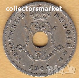 10 сантима 1902(холандска легенда), Белгия, снимка 2 - Нумизматика и бонистика - 38513945