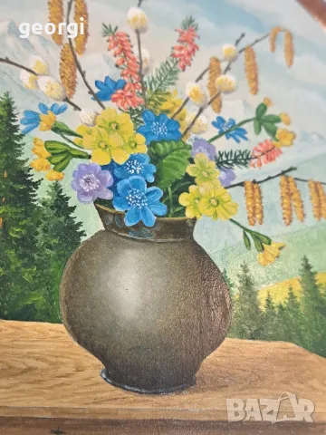 авторска картина върху дървено пано   16/4, снимка 3 - Картини - 48990225