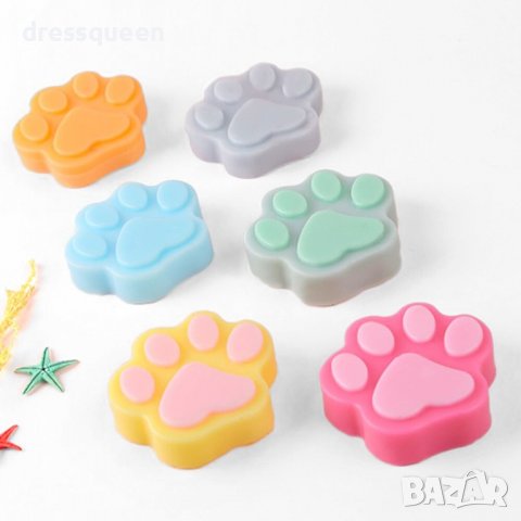 3782 Силиконов молд с 6 лапички-големи, снимка 2 - Форми - 38921980
