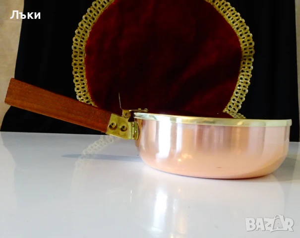 Меден съд за трохи,меден тиган с капак. , снимка 12 - Антикварни и старинни предмети - 50774355