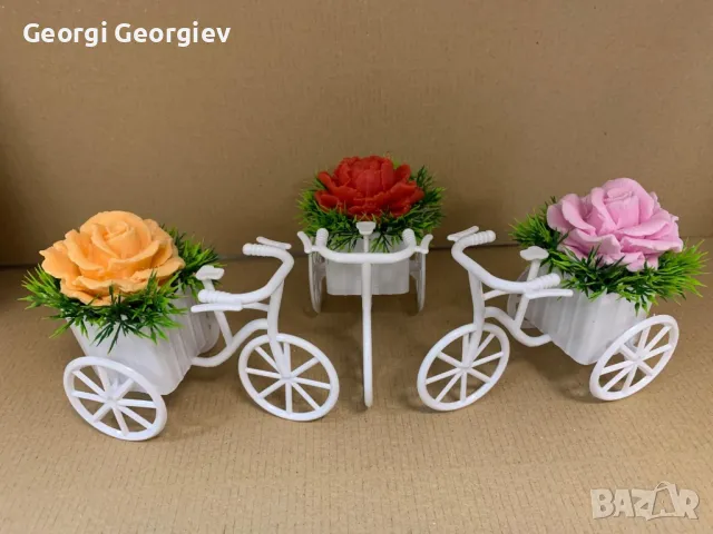 цветя изработени с глицеринов ароматен сапун и Българска роза , снимка 2 - Декорация за дома - 50104898