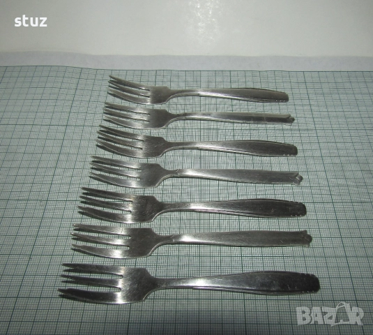 Малки десертни вилички, посребрени, сет 7 бр., снимка 5 - Прибори за хранене, готвене и сервиране - 52238109