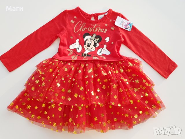 Коледна рокля Мини Маус 9-12 месеца - НОВА, снимка 1 - Бебешки рокли - 30635936