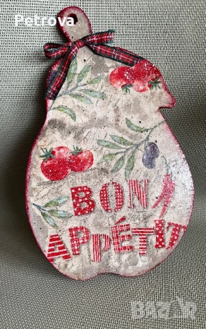 Декупаж, бамбукова дъска и пластмасов контейнер✨, снимка 3 - Други стоки за дома - 51876262