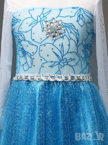 светеща рокля на Елза 100,110,120,130 , снимка 2 - Детски рокли и поли - 51363088