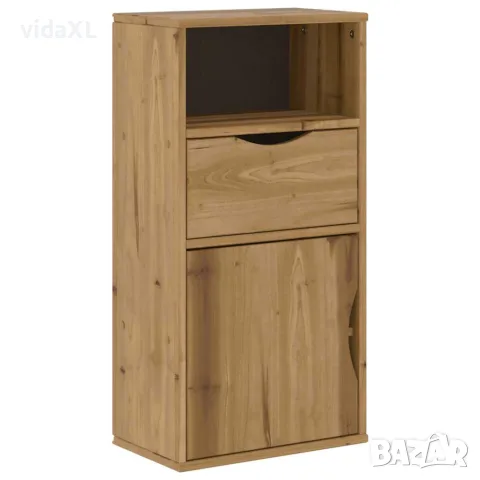vidaXL Страничен шкаф с чекмедже ODDA 40x24x79cm масивна дървесина бор