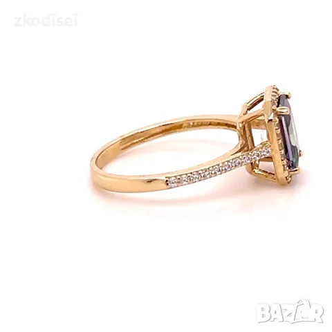 Златен дамски пръстен 2,75гр. 14кр.проба:585 размер:54 модел:29557-6, снимка 2 - Пръстени - 49481033