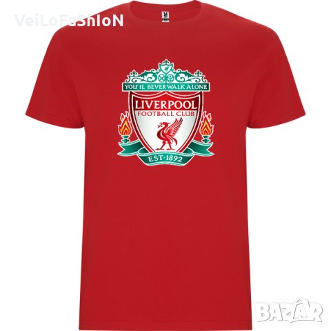 Нова мъжка тениска на футболния отбор Ливърпул (Liverpool) в червен цвят 
