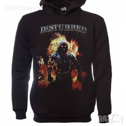 Нов мъжки суичър с дигитален печат на музикалната група Disturbed (Дистърбт), снимка 1 - Суичъри - 31757788