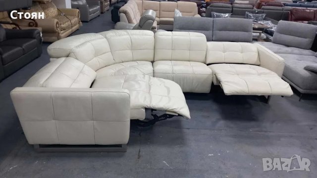 ПРОМОЦИЯ!!!Кремав кожен ъглов диван "Marmount" с електрически релакс механизъм, снимка 6 - Дивани и мека мебел - 40271044