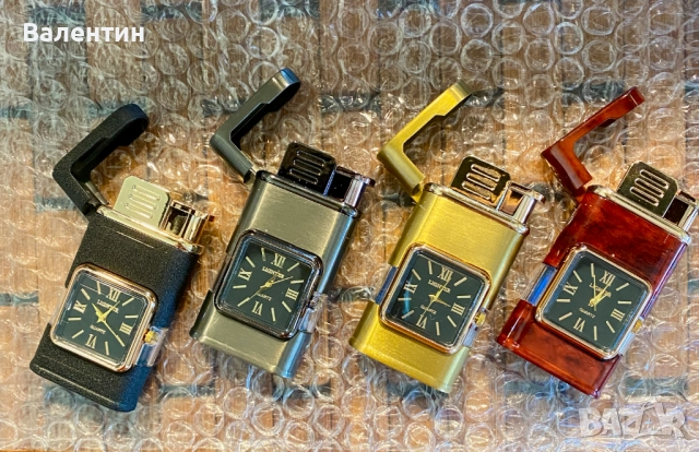 Подарък. Сувенир. Газова ветроустойчива запалка с часовник, снимка 4 - Запалки - 51089144