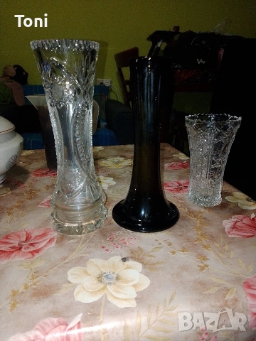 ваза три броя кристална ваза,стъклена ваза