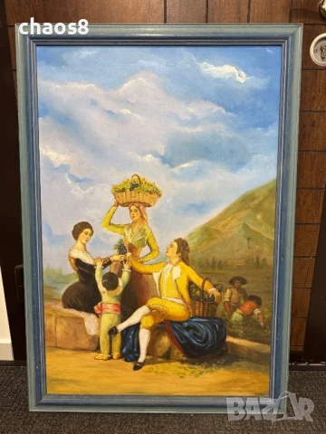 Винтидж Картина с маслени бои 70/100, снимка 1