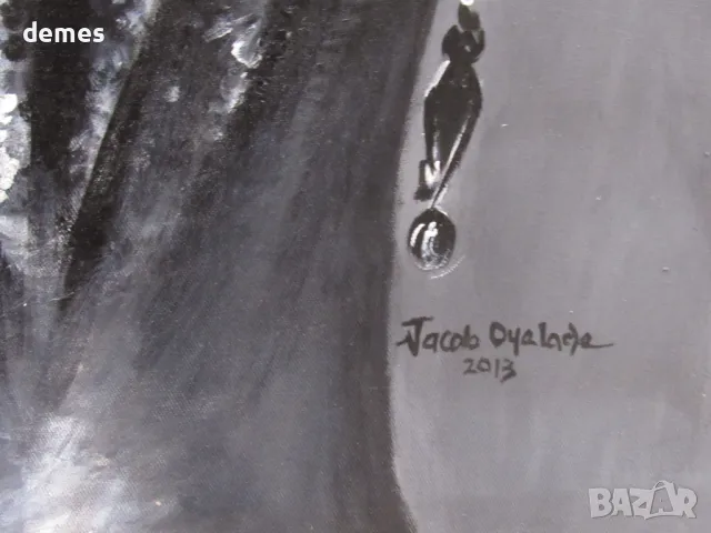 Класическа африканска прическа-картина с маслени бои-голяма, снимка 6 - Картини - 48423261