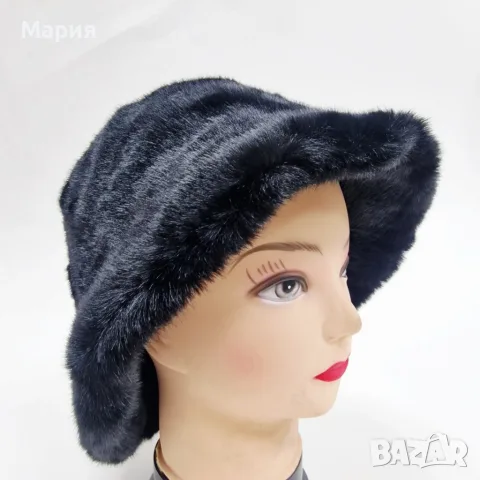 Дамска шапка пухкава, снимка 2 - Шапки - 56275868