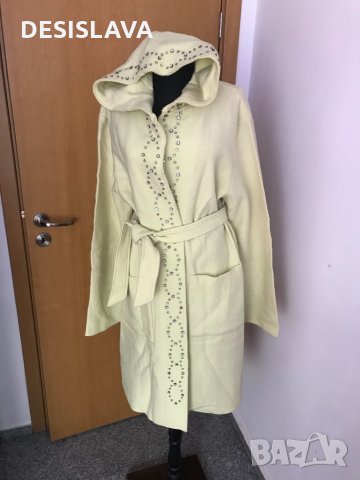 LISGAARD Вълнено дамско палто цвят мента L, черно М, снимка 2 - Палта, манта - 30950759