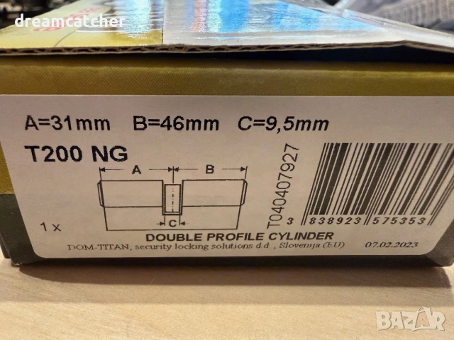 Немски патрон / вложка за врата с висока сигурност Титан Т200 87мм (46/31мм), снимка 2 - Други - 54140335