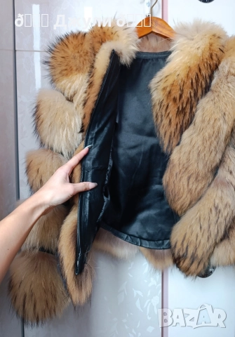 Палто с естествен косъм от сребърна лисица, снимка 8 - Палта, манта - 52690644