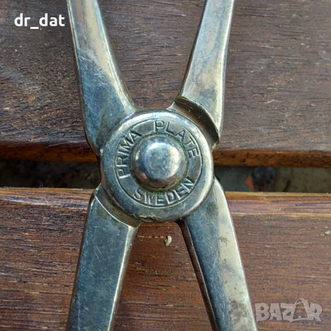 Шведски щипки за сервиране посребрени , снимка 2 - Антикварни и старинни предмети - 54240535