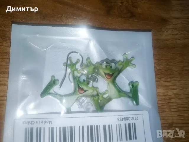 Обеци жабки, снимка 2 - Обеци - 49701663